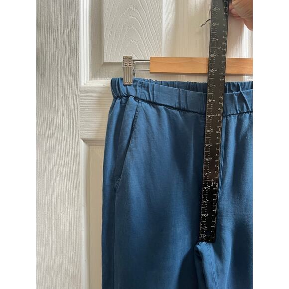 Diega Pantero Blue Linen Blend Pocket Pull On Elastic Waistband Pant Medium - Picture 8 of 12